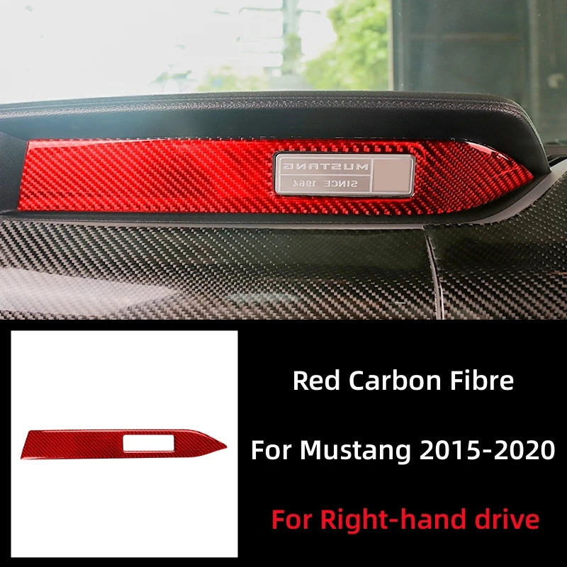 For Ford Mustang 2015-2021 Car Accessories Carbon Fiber Interior Car Dashboard Decoration Strip Sticker Car Styling Trim Cover