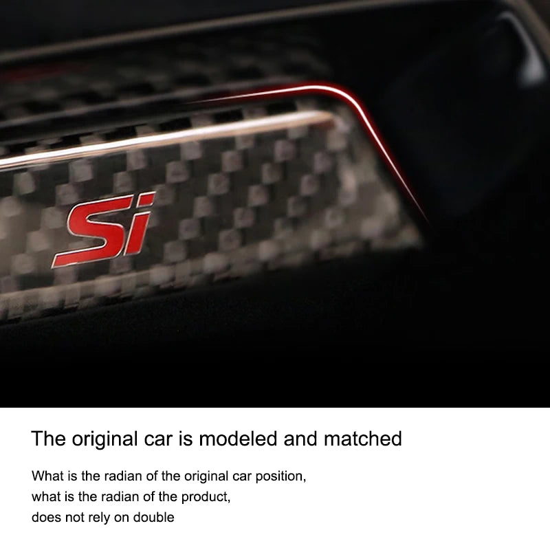 Carbon Fiber Si Emblem Decal Car Storage Box Sticker Trim Fo