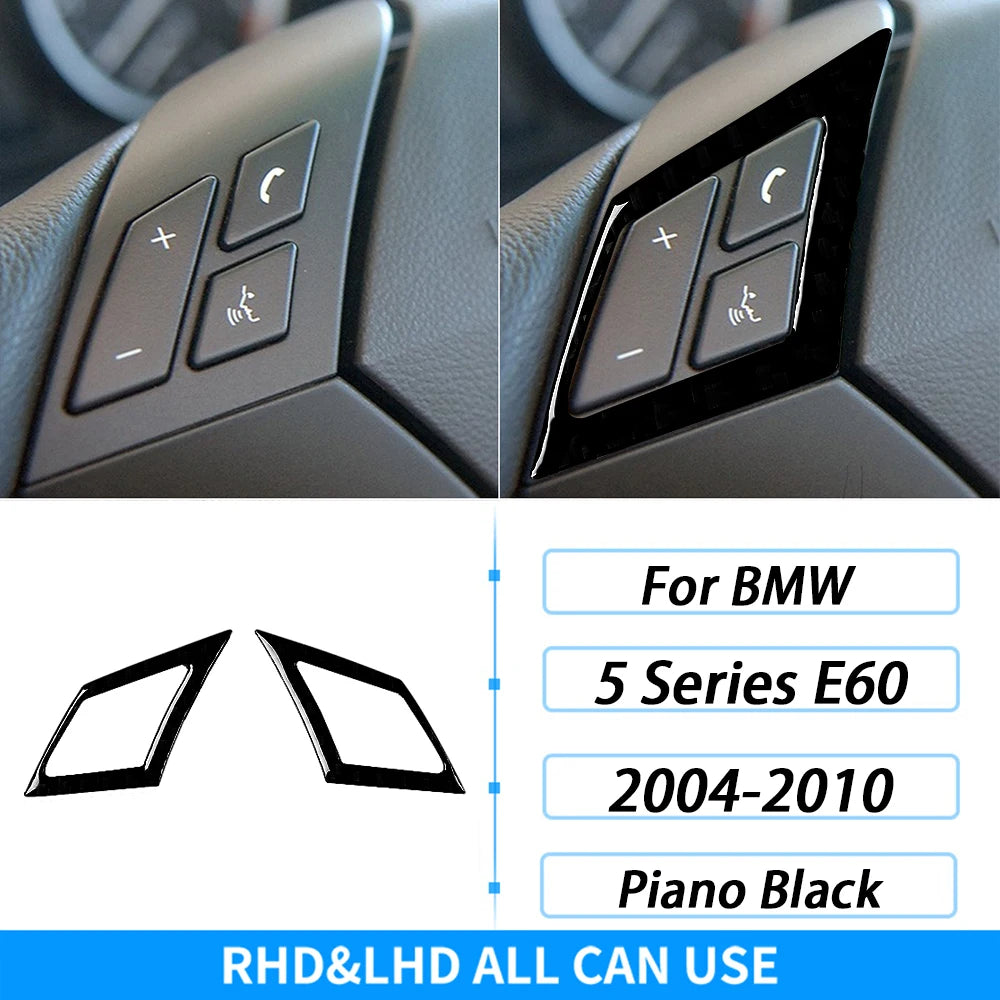 For BMW 5 Series E60 2004-2007 Piano Black Gear Shift Steering Wheel Air Outlet Panel Set Trim Car Interior Accessories Sticker