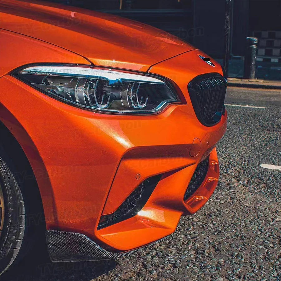 Real Carbon Fiber Car Front Bumper Splitter Side Cover For B
