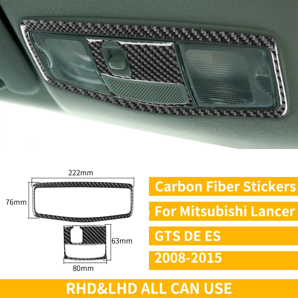For Mitsubishi Lancer EVO X MR 2008-2015 Carbon Interior Trim Sticker Set Speedometer Window Lifting Storage Car Accessories