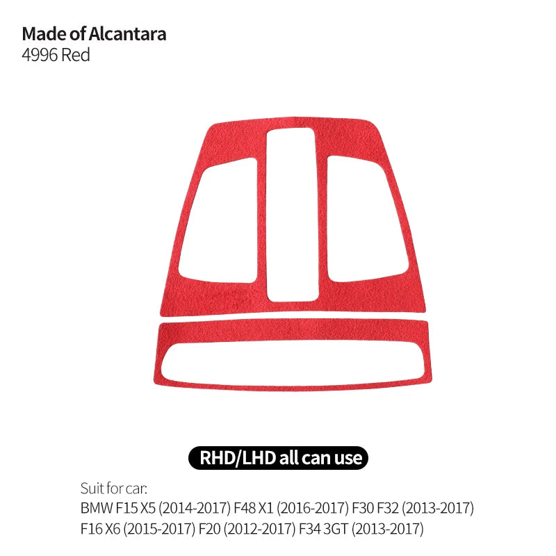 For BMW 1 3 4 Series F30 F32 F34 F15 F16 F20 F48 Made of Alcantara Car Reading Light Panel Trim Sticker Interior Accessories