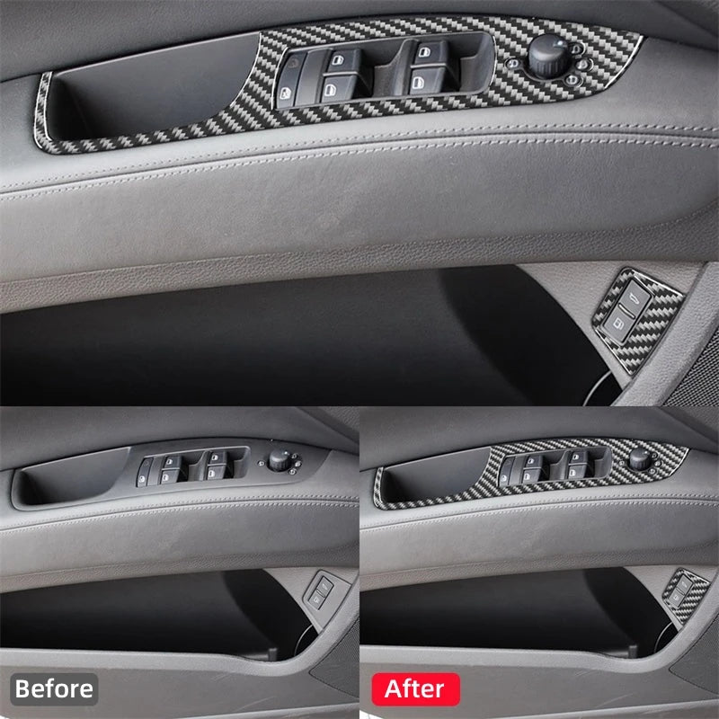 For Audi Q7 2007-2015 Accessories Carbon Fiber Interior Car 