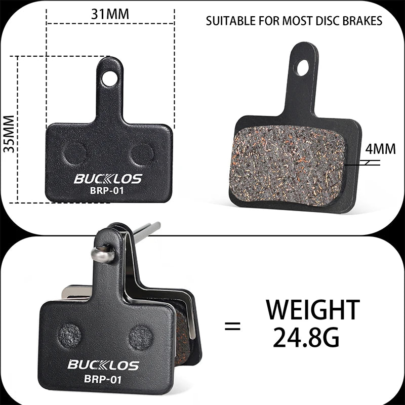 BUCKLOS Semi-Metal Mountain Bike Disc Brake Pads Semimetalli
