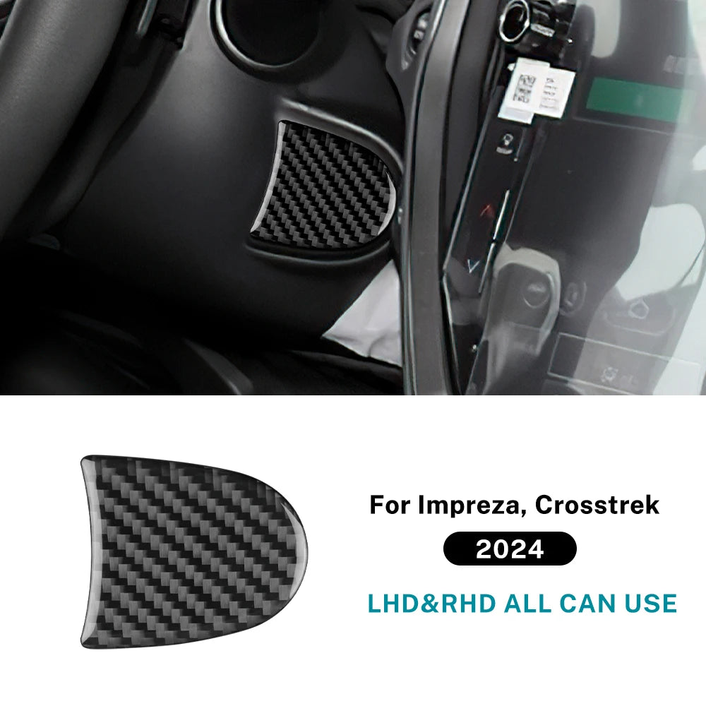Real Soft Carbon Fiber Sticker For Subaru Crosstrek 2024 Impreza 2024 Car Below Steering Wheel Panel Interior Trim Accessories
