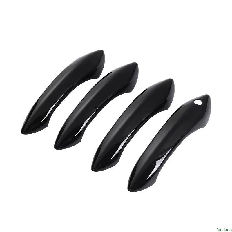 New Black Carbon Fiber Car Door Handle Cover Trim Auto Acces