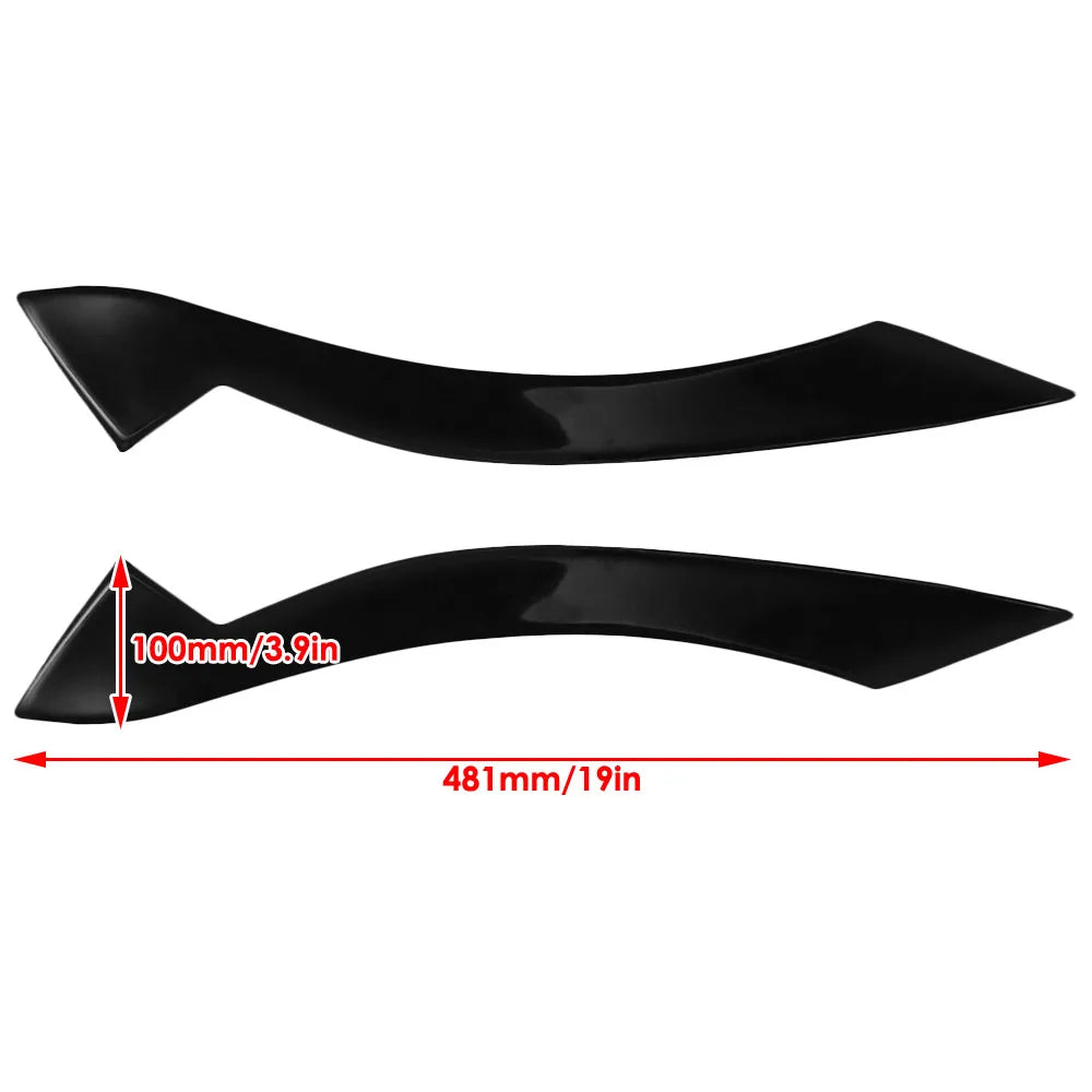 2pcs Car Headlight Eyebrow Eyelid Cover Trim ABS Black/Carbo