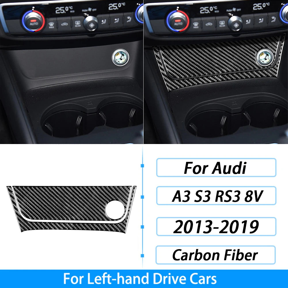 For Audi A3 S3 RS3 8V 2013-2019 Accessories Carbon Fiber Center Console Dashboard Air Vent Panel Trim Set Car Interior Sticker