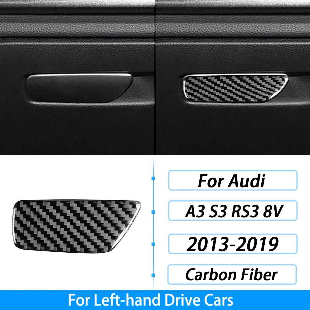 For Audi A3 S3 RS3 8V 2013-2019 Accessories Carbon Fiber Center Console Dashboard Air Vent Panel Trim Set Car Interior Sticker