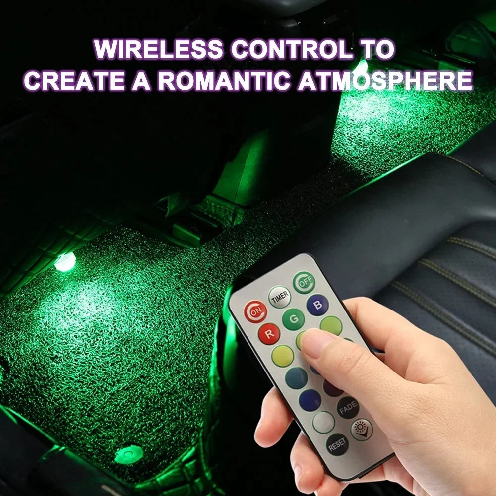 Wireless Adhesive LED Car Interior Ambient Light Remote Cont