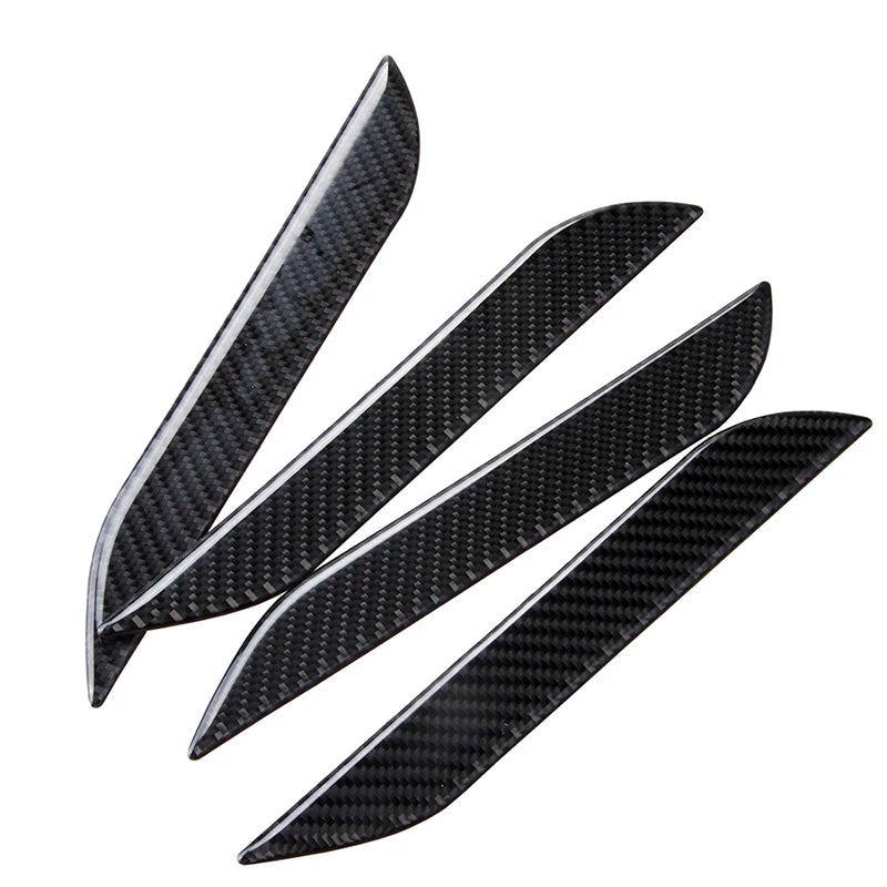 4pcs Car Door Handle Stickers Set Real Carbon Fiber Anti-scratch Cover Flexible Exterior Trim For Tesla Model 3 S X Accessories