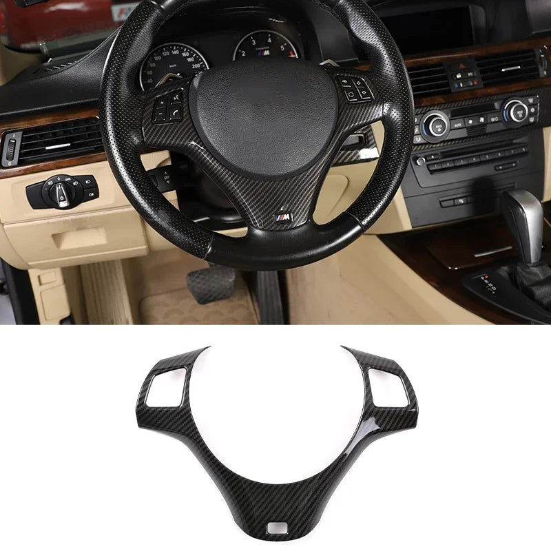 For BMW 3 Series E90 2005-2012 Car Carbon Fiber Interior Decoration Cover Stickers Dashboard Console Gear Shift Door Handle Trim