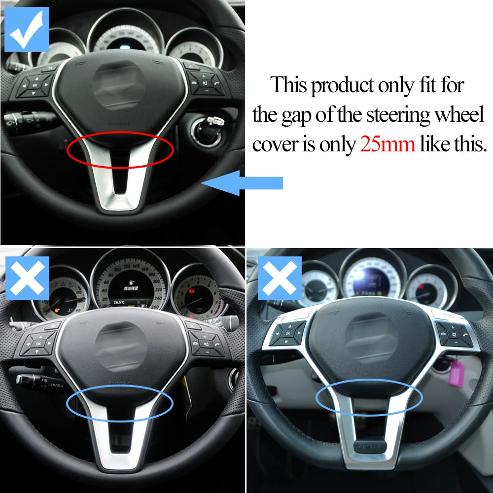 Carbon Fiber Car Steering Wheel Cover Trim Chrome Outer Pane