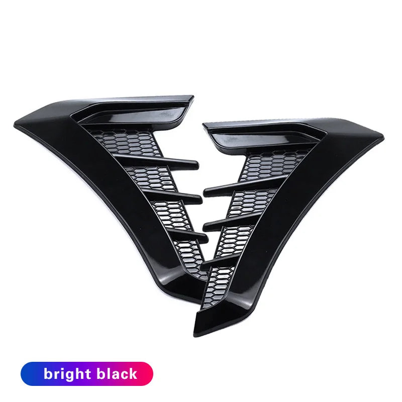 Multipurpose Universal Carbon Fiber Black Car Decorative Cell Air Flow Intake Hood Scoop Bonnet Vent Cover Stickers Decoration