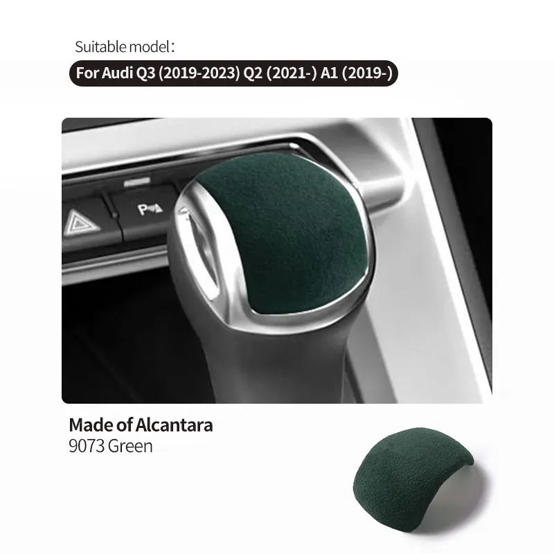 For Audi Q3 Q2 A1 Sport Gear Shift Knob Boot Decorative Trim Sticker Car Premium Interior Tuning Accessories Made of Alcantara