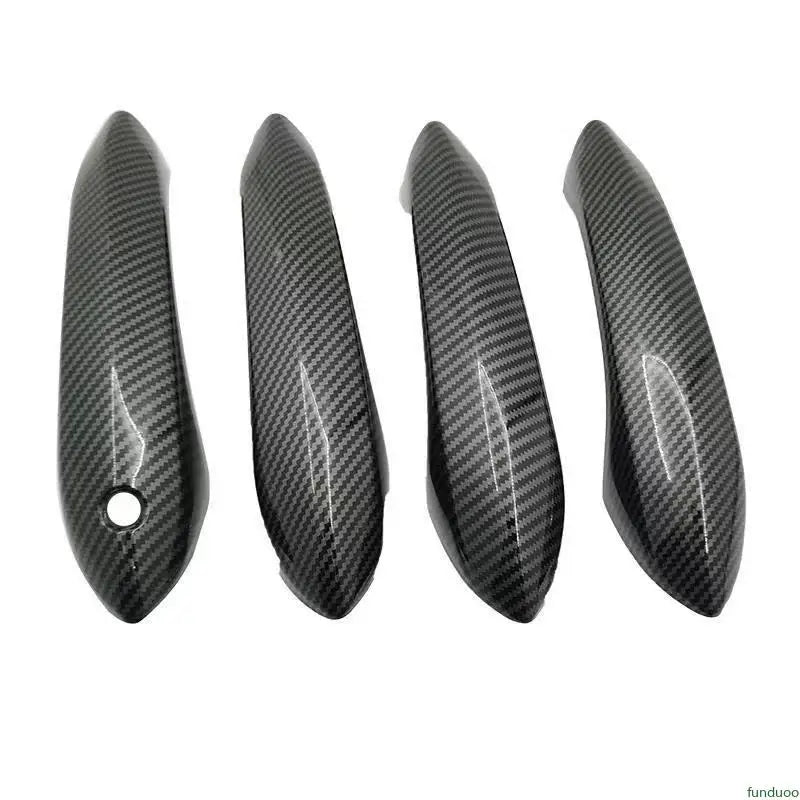 New Black Carbon Fiber Car Door Handle Cover Trim Auto Accessories For BMW 5 6 7 Series F07 F10 F11 F06 F12 F13 F01 F02 F03 F04