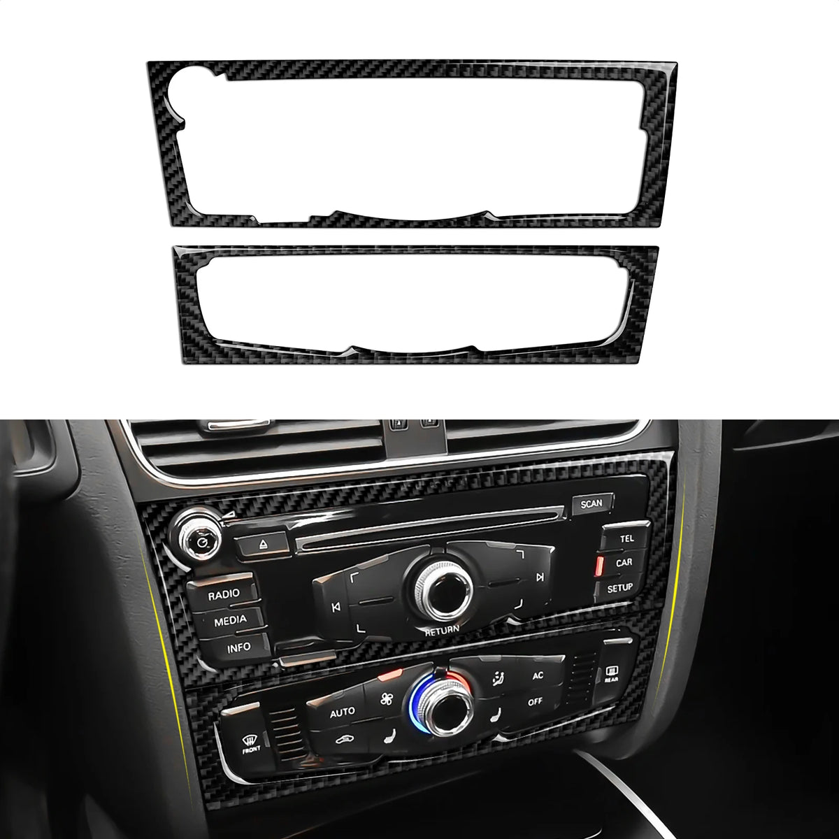 Car Center Console Gear Shift Panel Set For Audi A4 S4 RS4 A5 S5 RS5 (2007-2016) Carbon Fiber Interior Sticker Trim Accessories