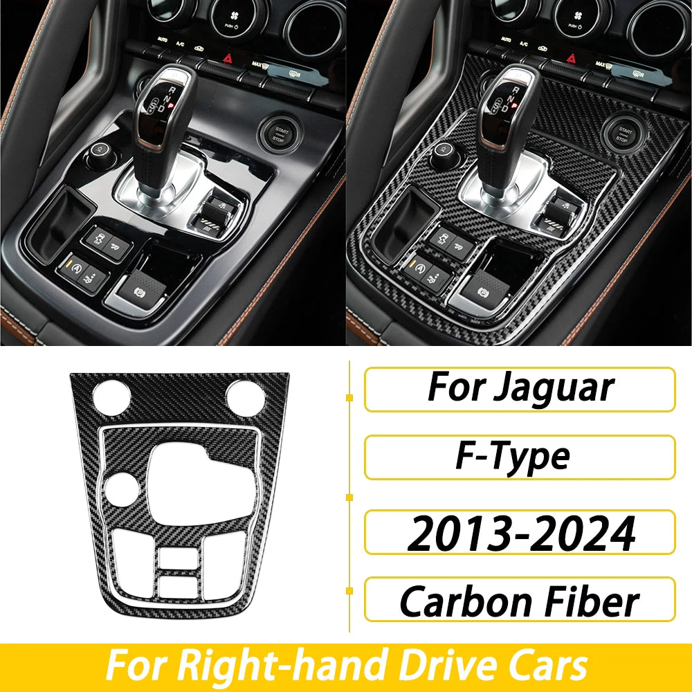 For Jaguar F-TYPE 2013-2024 Carbon Fiber Center Console Gear Shift Dashboard Air Vent Panel Trim Set Car Accessories Sticker