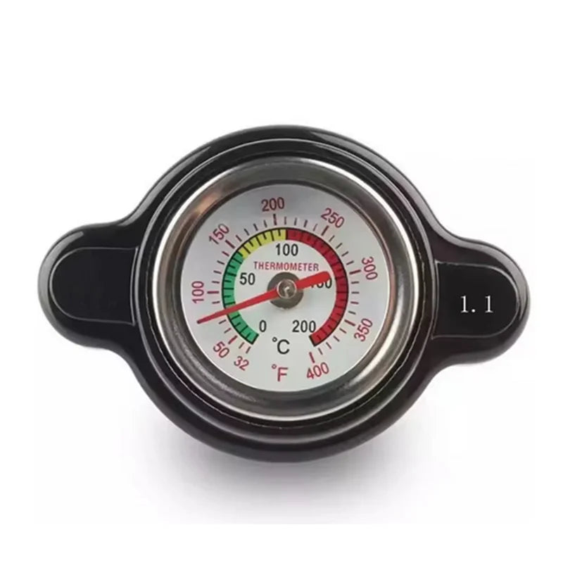 1.8 Bar High Pressure Radiator Cap 25.6Psi With Temperature Gauge For Honda Yamaha Kawasaki Suzuki Polaris Ranger Motorcycle ATV