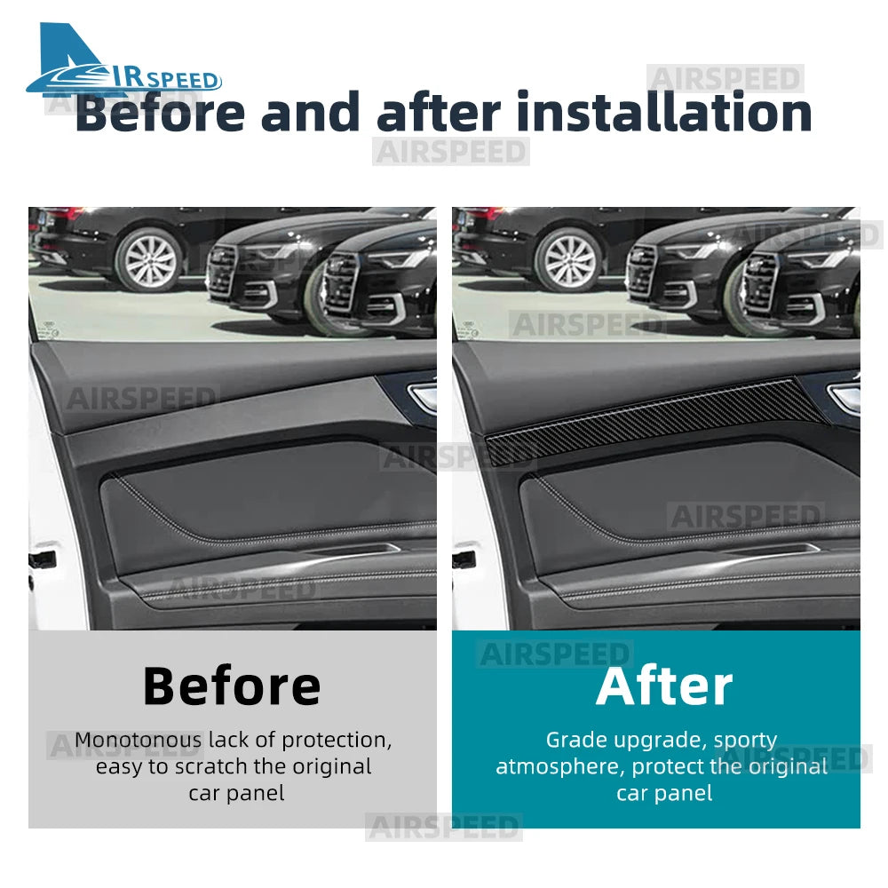 Real Soft Carbon Fiber Sticker For Audi Q4 e-tron 2021 2022 