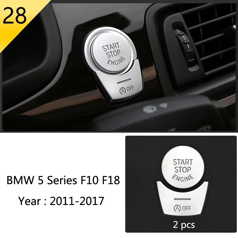 For BMW 5 Series F10 F11 F18 Accessories Stainless Steel Modified Interior Car Central Air Outlet Set Trim Sticker Frame Styling