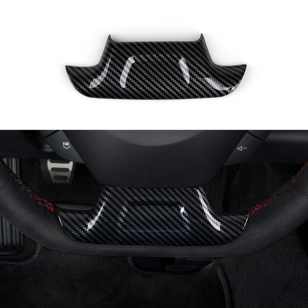 ABS Trim Car Steering Wheel Button Panel Cover Carbon Fiber 