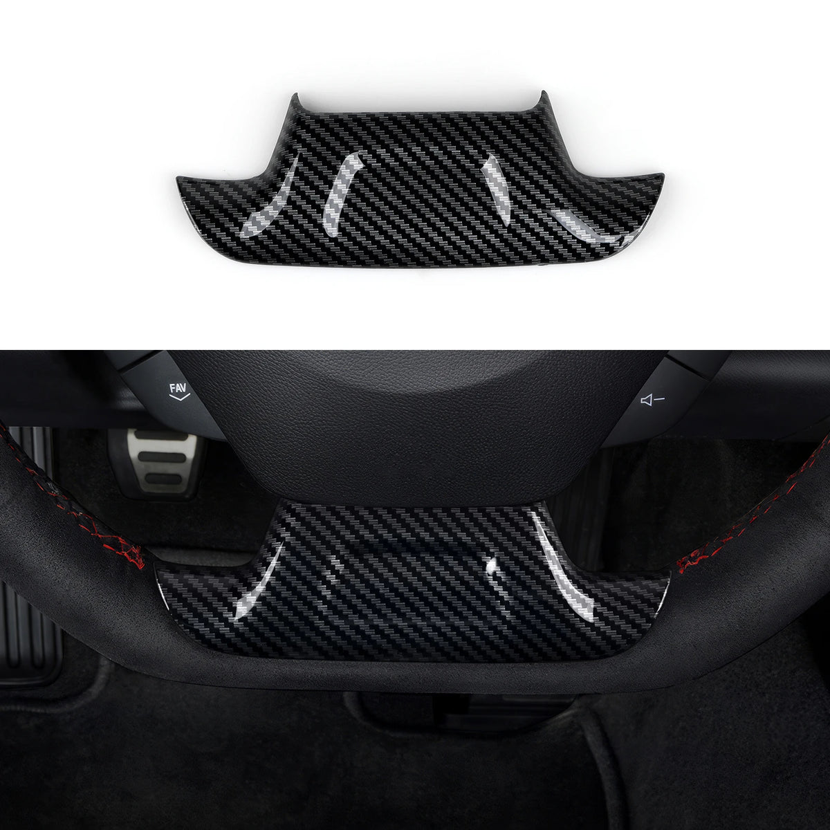 ABS Trim Car Steering Wheel Button Panel Cover Carbon Fiber 