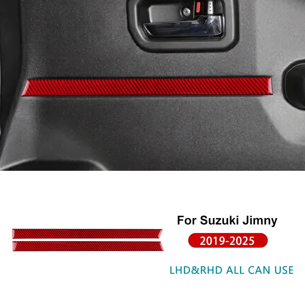 For Suzuki Jimny JB74 JB64 2019 2020 2021 2022 2023 2024 2025 Real Soft Carbon Fiber Sticker LHD RHD Car Door Decor Trim