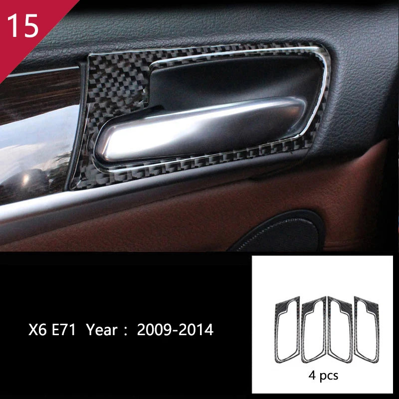 For BMW X5 X6 E70 E71 Accessories Car Interior Air Conditioning CD Console Panel Cover Decoration Trim Carbon Fiber Car Styling