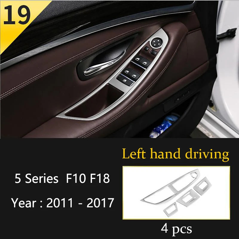 For BMW 5 Series F10 F11 F18 Accessories Stainless Steel Modified Interior Car Central Air Outlet Set Trim Sticker Frame Styling