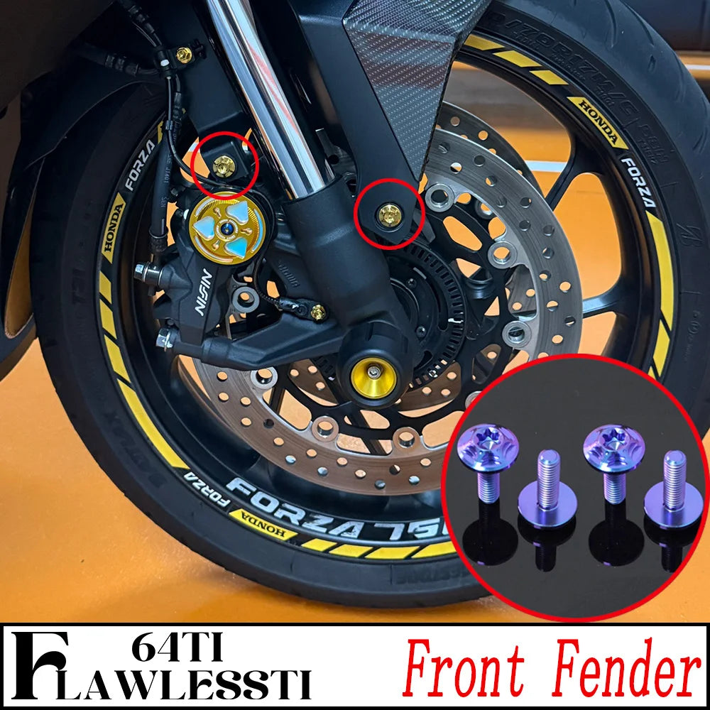 FLAWLESSTI Gr5 Titanium Bolt Windshield Mirror Bar End Front