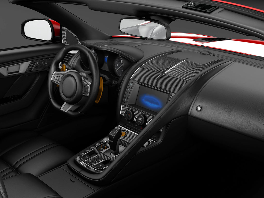 For Jaguar F-TYPE 2013-2024 Carbon Fiber Center Console Gear