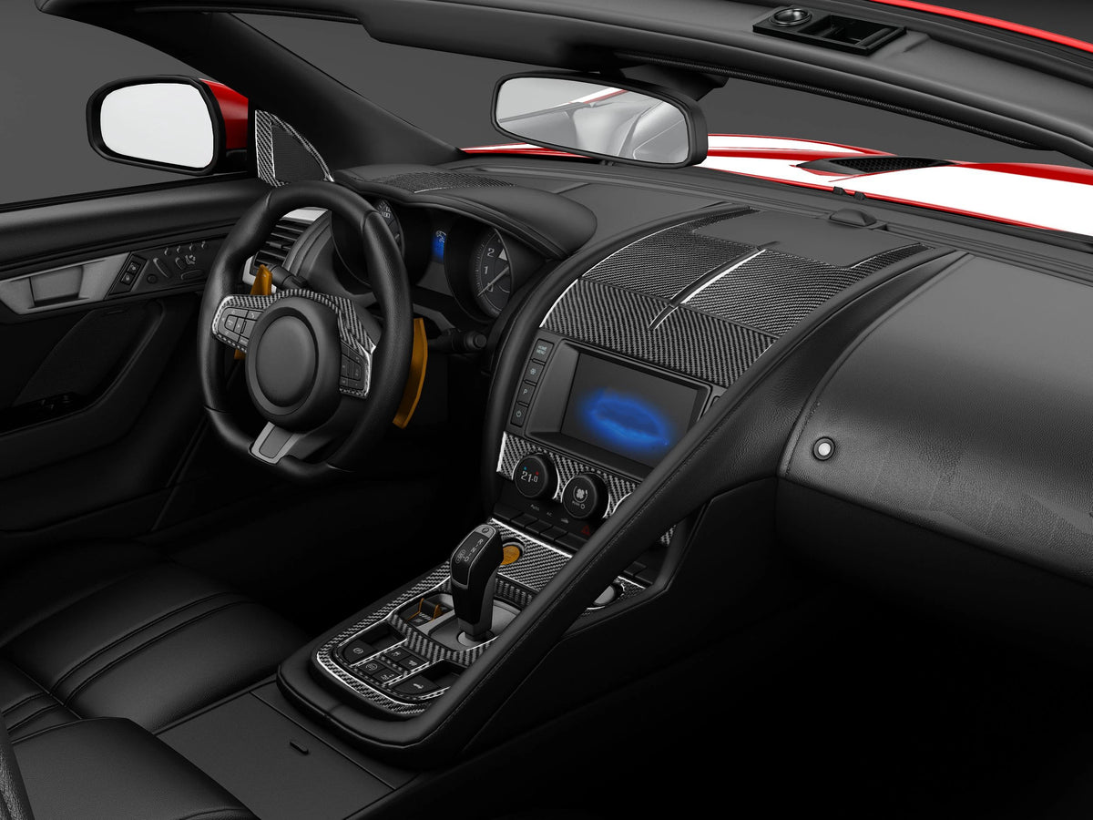 For Jaguar F-TYPE 2013-2024 Carbon Fiber Center Console Gear