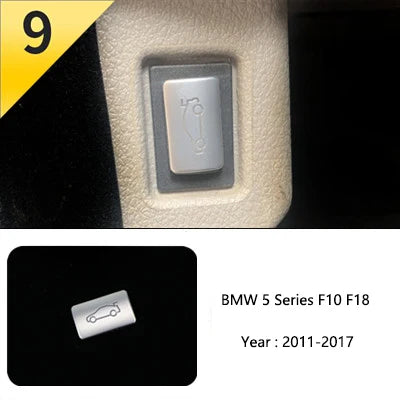 LHD For BMW 5 Series F10 F11 Carbon Fiber Car Central Armrest Box Cover Storage Box Gear Position Panel Decoration Cover Trim
