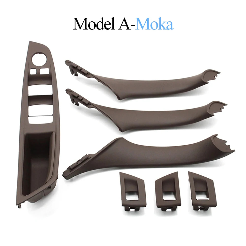 LHD Black Carbon Fiber Car Armrest Switch Panel Door Pull Handle Cover Trim For BMW 5 Series F10 F11 520 523 525 528 530 535