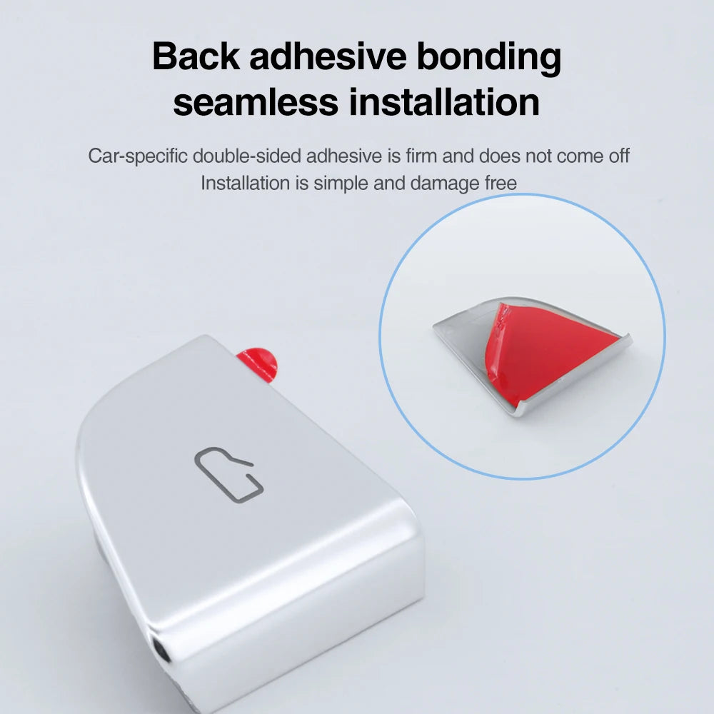 Heenvn 4PCS Car Open Door Button Stickers For Tesla Model 3 