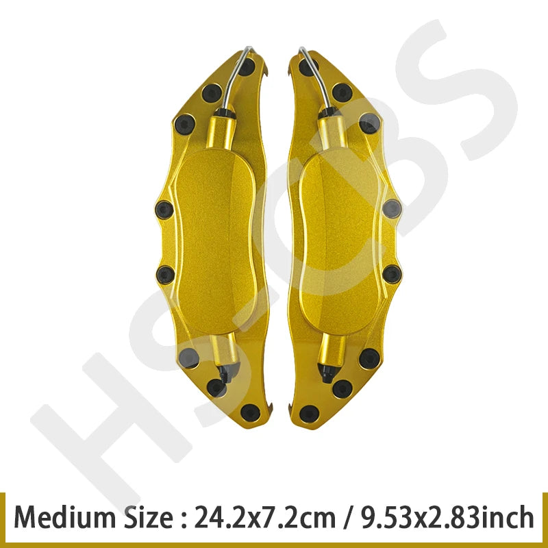 2/4Pcs L/M Metal Car Brake Caliper Cover Stickers Brake Disc Anti Dust Cover Protective Shell Wheel Auto Styling Accessories