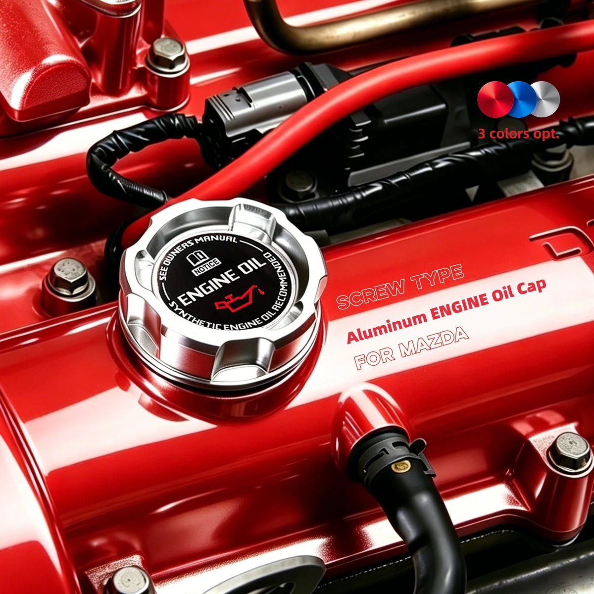 Aluminum ENGINE Oil Cap For MAZDASPEED RACING RX8 RX7 MIATA 