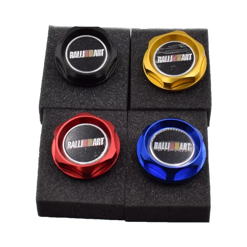 Ralli art Aluminum Engine Oil Tank Cover Cap For Mitsubishi 