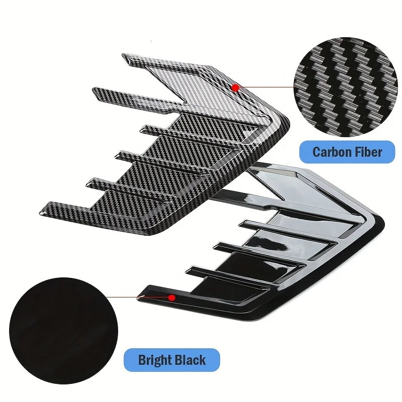 2pcs Universal Car Air Flow Fender Hood Intake Vent Cover Tr