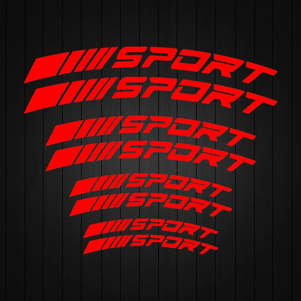 Sport Curve Brake Caliper Stickers Waterproof Reflective High Temperature Resistant Vinyl Decals Universal Car Wheel Hub Exterio