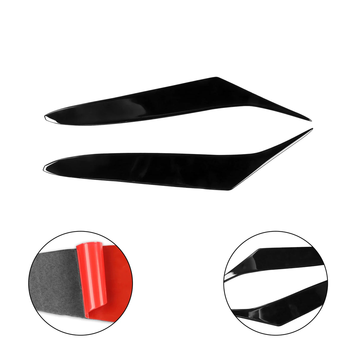 Car Front Headlight Eyebrow Eyelid Eyelash Cover Trim Piano 