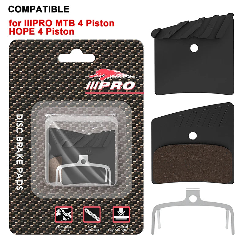 IIIPRO Bike Brake Pads Ceramic MTB Road Bicycle Disc Pad Wear-resistant Heat Dissipation Bike Cycling Hydraulic Disk Brake Parts