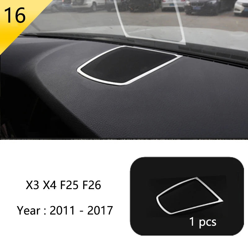 Accessories for BMW X3 X4 F25 F26 Car Inner Gearshift Air Conditioning CD Panel Door Armrest Cover Trim Decorative Car Stickers