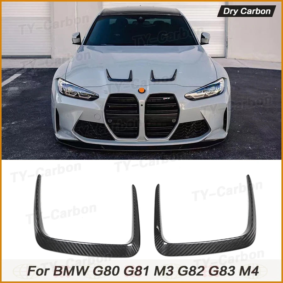 Dry Carbon Car Front Hood Scoop Air Vent Trims for BMW G80 G