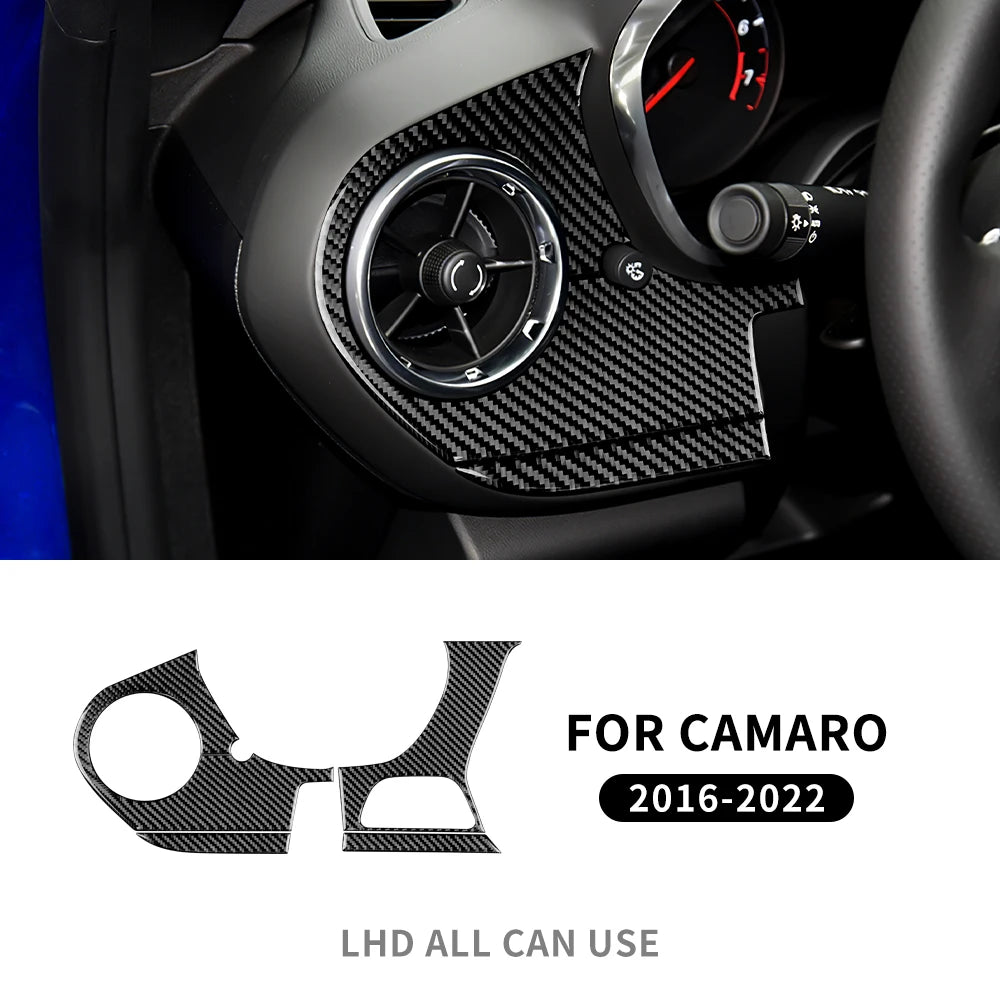 Real Carbon Fiber for Chevrolet Camaro 2016 2017 2018 2019 2020 2021 2022 2023 Car Interior Trim Red Black Accessories Sticker