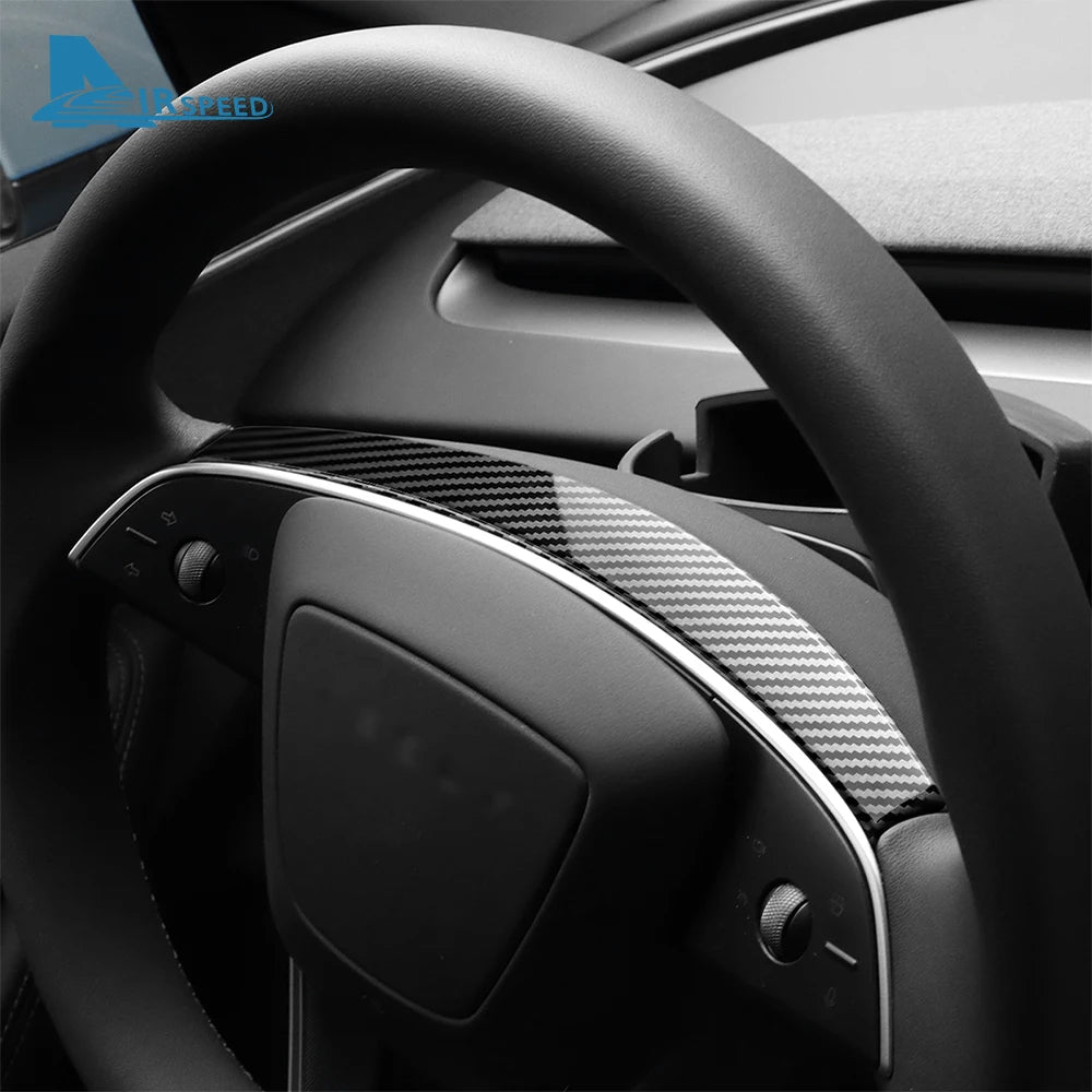 ABS Carbon Fiber Steering Wheel Frame Cover For Tesla Model 