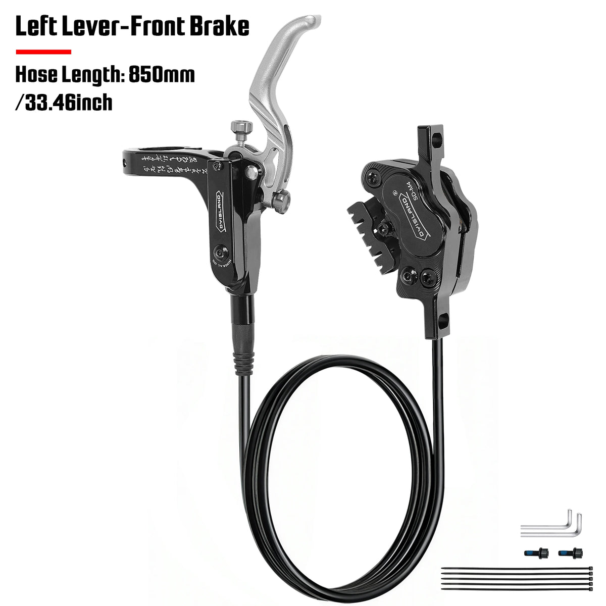 DYISLAND MTB 4pistons Hydraulic Disc Brake 850mm/1500mm Ceramic Cooling Brake Pads Oil Pressure AM DH Mountain Bike Disc Brake