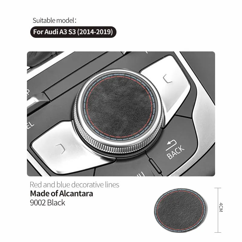 For Audi 8V A3 S3 (2014-2019) Sport Car Multimedia Button Knob Cover Trim Sticker Anti Scratch Carbon Fiber Interior Accessories