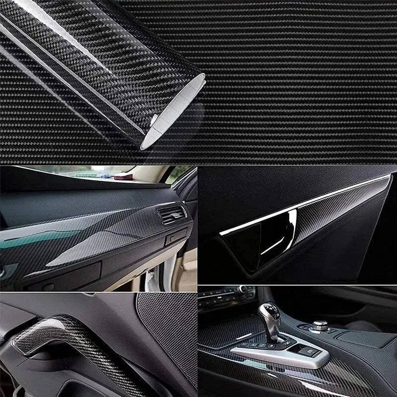 7D Carbon Fiber Car Interior Vinyl Film Decorative Sticker A